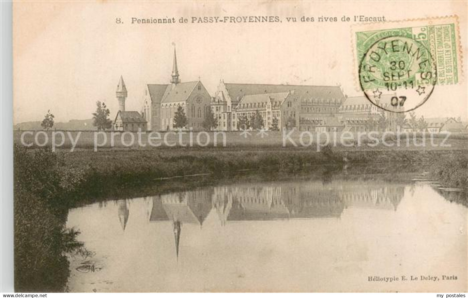 Passy-Froyennes Belgium Pensionnat de Passy Froyennes vu des rives de l'Escaut