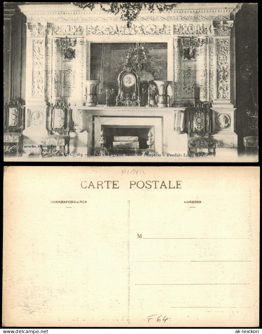 Pau (Pyrénées-Atlantiques) Grand Salon de réception  Pendule Schloss Pau 1910