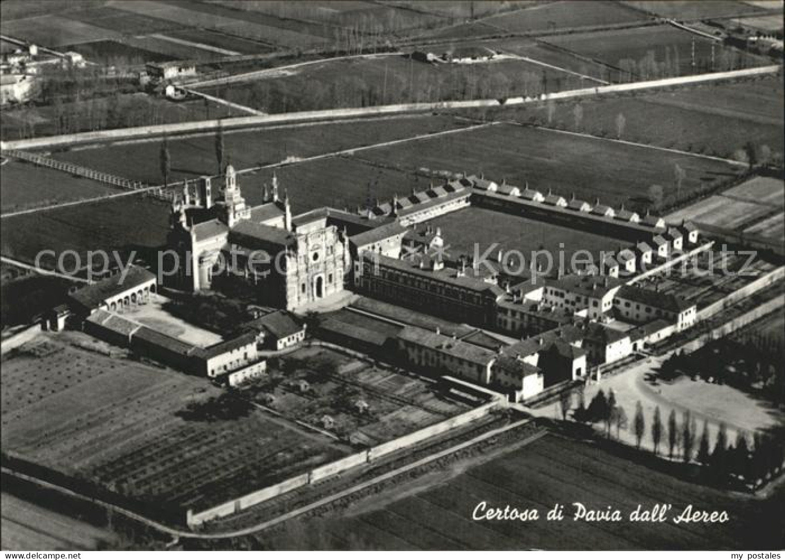 Pavia Certosa di Pavia dall Aereo