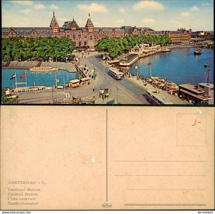 Postkaart Amsterdam Amsterdam Centraal Station Central Station Gare 1978