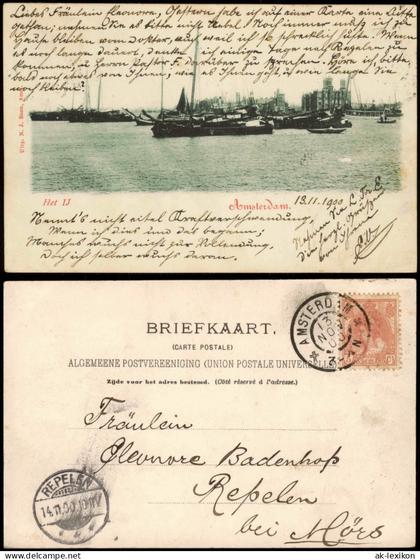 Postkaart Amsterdam Amsterdam Het IJ Hafen 1900