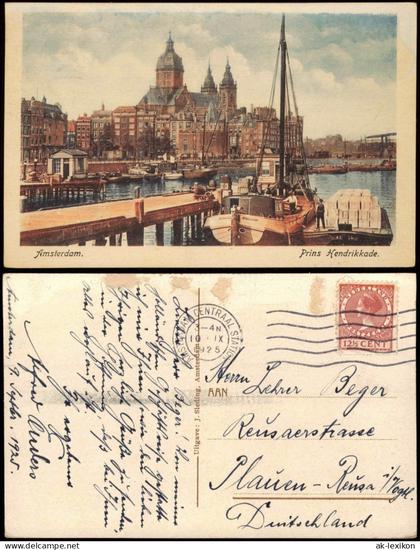 Postkaart Amsterdam Amsterdam Prins Hendrikkade. Fischerboot 1925