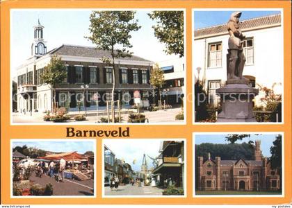 Barneveld Gelderland Rathaus Denkmal Statue Markt Strassenpartie Schloss