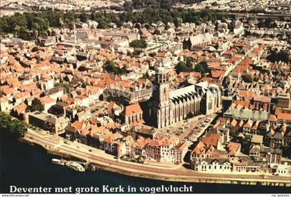 Deventer met grote Kerk in vogelvlucht
