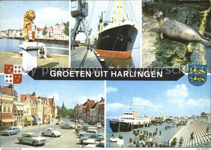 Harlingen Friesland Hafenpartien Ozeandampfer Seehund Teilansicht