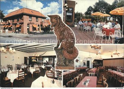 Holten Rijssen Cafe Restaurant Vosman Gartenterrasse Fuchs Skulptur