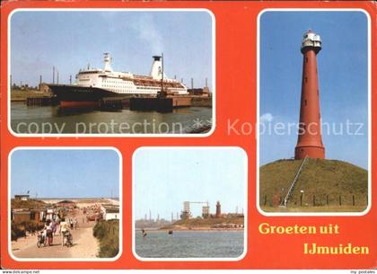 Ijmuiden Fahrgastschiff Strandpartie Leuchtturm