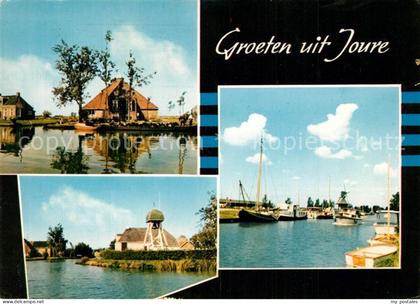 Joure Haeuser am Kanal Hafen Boote