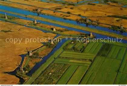 Kinderdijk Fliegeraufnahme Molen
