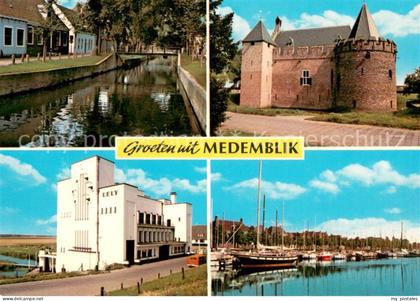 Medemblik Partie am Kanal Hafen Schloss