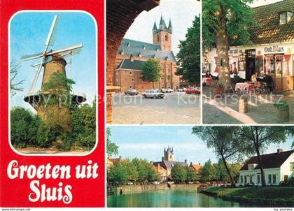 Sluis Zeeland Windmuehle Rathaus Oud Sluis Restaurant