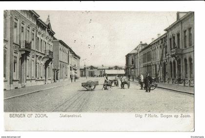 CPA - Carte Postale -Pays-Bas - Bergen op Zoom- Stationstraat-1909  - S5018
