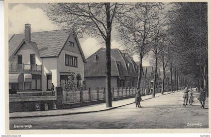 Niederlande Beverwijk – Zeeweg – gelaufene Ansichtskarte 1936 – Straßenansicht