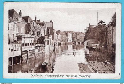 NEDERLAND prentbriefkaart Voorstraathaven vanaf de Nieuwbrug 1920 Dordrecht naar Viljandi, Estland