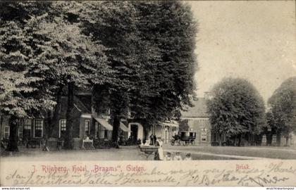 CPA Gieten Drenthe Niederlande, Hotel Braams, Brink, J. Rijnberg