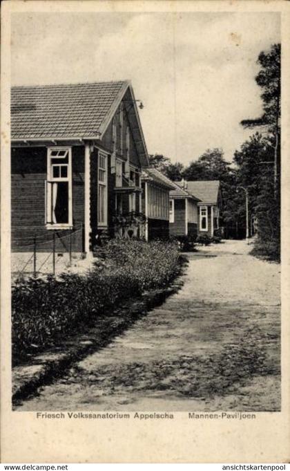 CPA Appelscha Fryslân Niederlande, Volkssantorium Friesch, Männen-Pavillon