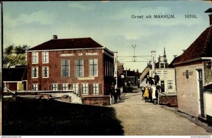 CPA Makkum Friesland Niederlande, Straßenpartie, Logement