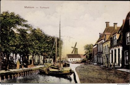 CPA Makkum Friesland Niederlande, Turfmarkt