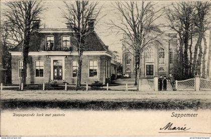 CPA Sappemeer Groningen Niederlande, Mennonitenkirche, Pfarrhaus