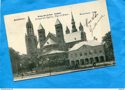 NEDERLAND- MAASTRICHT-Groepder kerken-groupe d'églises place d'armes- a voyagé en 1907