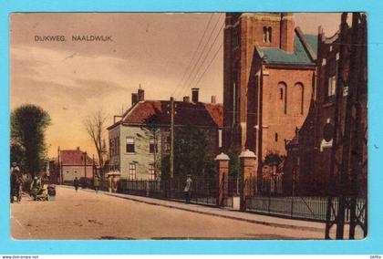 NEDERLAND prentbriefkaart Dijkweg 1928 Naaldwijk naar Oegstgeest