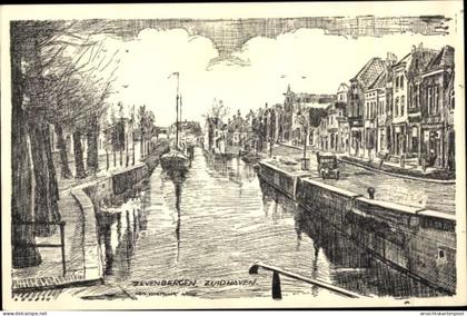 Artiste CPA Zevenbergen Nordbrabant, Zuidhaven