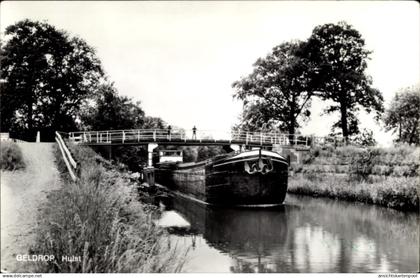 CPA Geldrop Nordbrabant Niederlande, Frachtschiff passiert Brücke