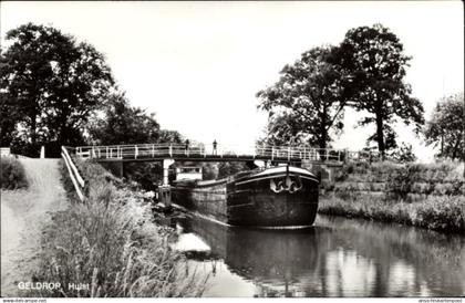 CPA Geldrop Nordbrabant Niederlande, Frachtschiff passiert Brücke