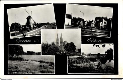 CPA Geldrop Nordbrabant Niederlande, Molenakker, R. K. Kerk, Neerlandstraat, Zwembad