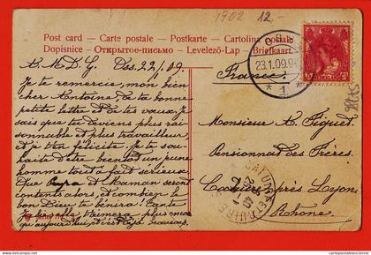 37326 /  OSS Noord-Brabant 1909 Herder kudde schapen à FIGUEL Pensionnat Frères Caluire Série 779-3 Nederland Pays-Bas