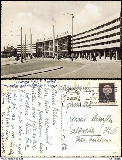 Postkaart Rotterdam Rotterdam Centraal Station Hauptbahnhof 1957