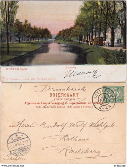 Postkaart Rotterdam Rotterdam Straßenpartie Mauritzweg 1904