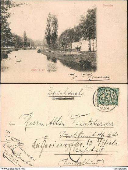 Postkaart Rotterdam Rotterdam Wester Singel 1901