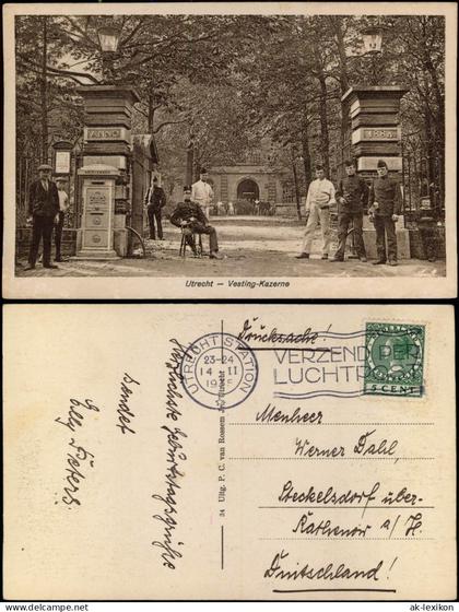 Postkaart Utrecht Utrecht Vesting-Kazerne, Soldaten 1935