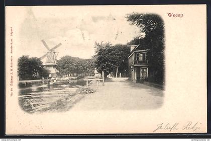 AK Weesp, Wasserpartie mit Windmühle