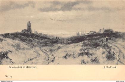 Nederland - ZANDVOORT - Nederlandse schilders - J. Koekkoek - Strandgezicht bij Zandvoort