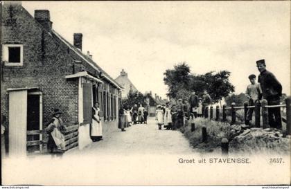 CPA Stavenisse Zeeland Niederlande, Straße, Anwohner