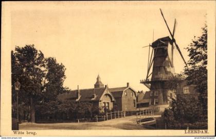 CPA Leerdam Südholland, Witte brug, Windmühle