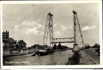 CPA Waddinxveen Südholland, Hefbrug, Zugbrücke, Schiff
