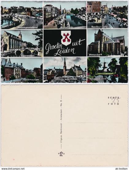 Postkaart Leiden Leyden Mehrbildkarte: Straßen und Plätze 1965