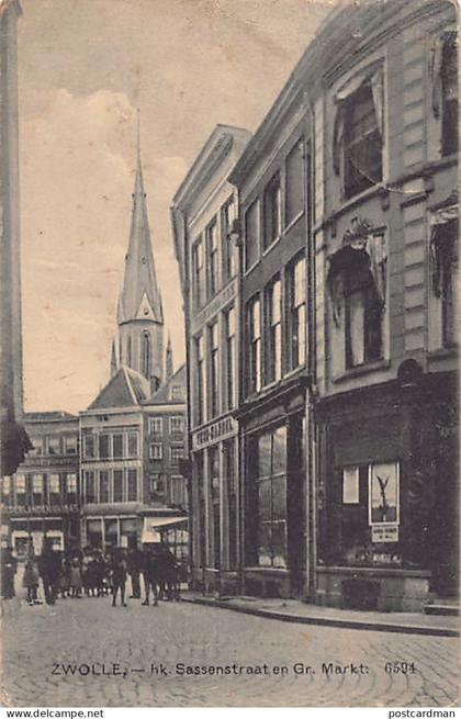 Nederland - ZWOLLE - Hk. Sassenstraat en Groete Markt