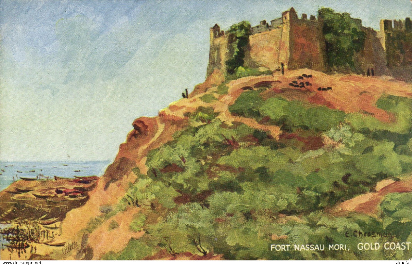 PC AFRICA GHANA GOLD COAST FORT NASSAU MORI VINTAGE POSTCARD (b64094)