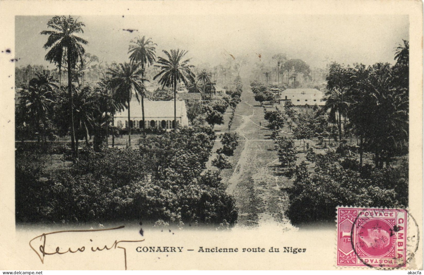 PC AFRICA GUINEA FRENCH GUINEA CONAKRY ANCIENNE ROUTE DU NIGER (b63971)