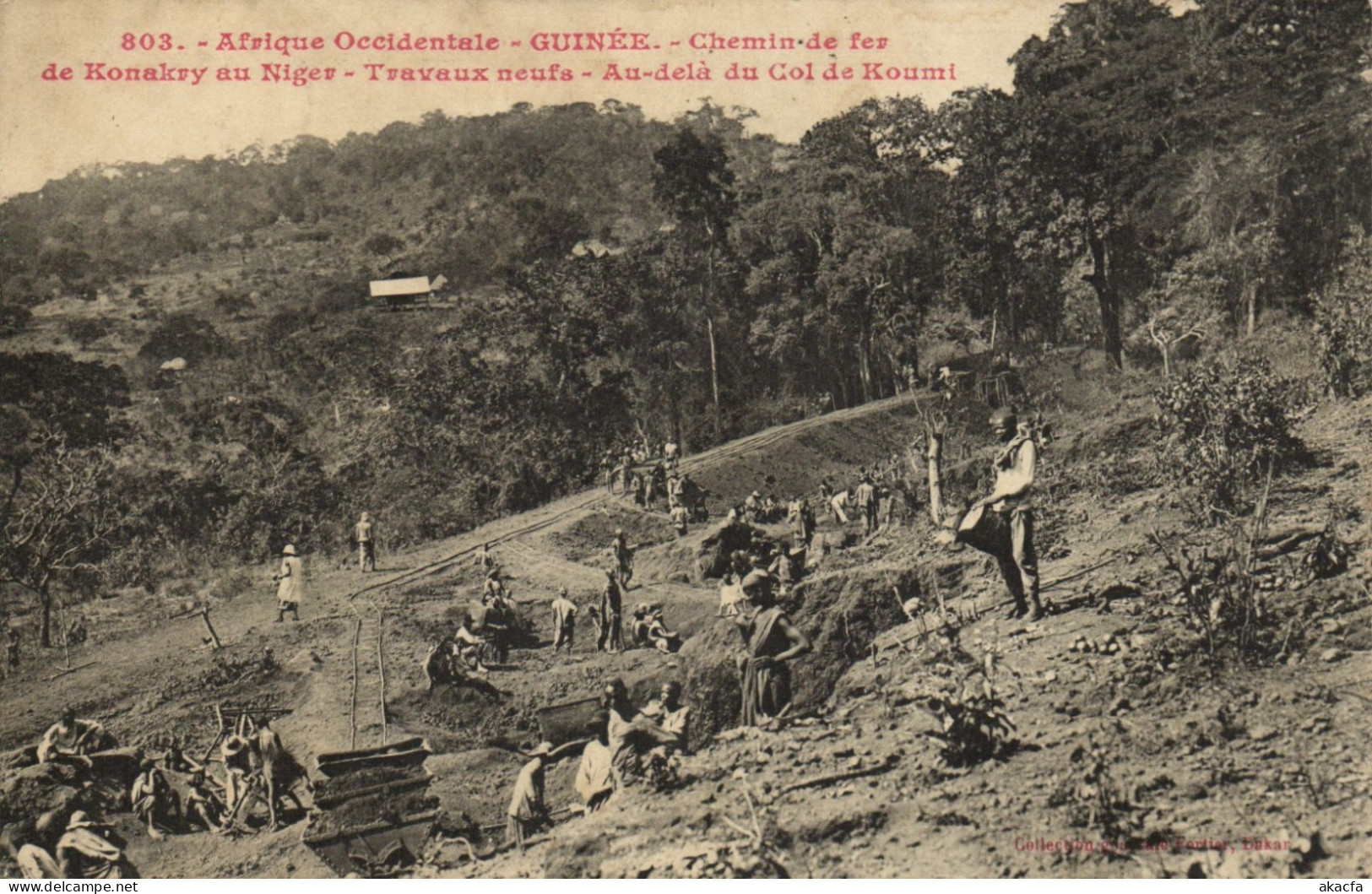 PC AFRICA GUINEA FRENCH GUINEA CONAKRY NIGER RAILWAY CONSTRUCTION (b63963)