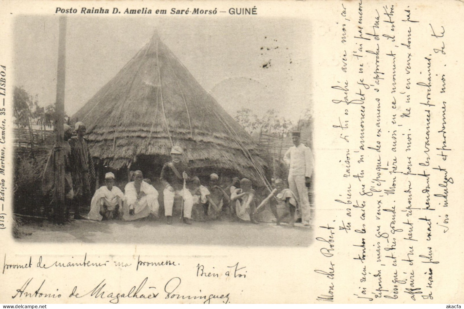 PC AFRICA GUINEA FRENCH GUINEA POSTO RAINHA D. AMELIA EM SARE-MORSO (b63969)