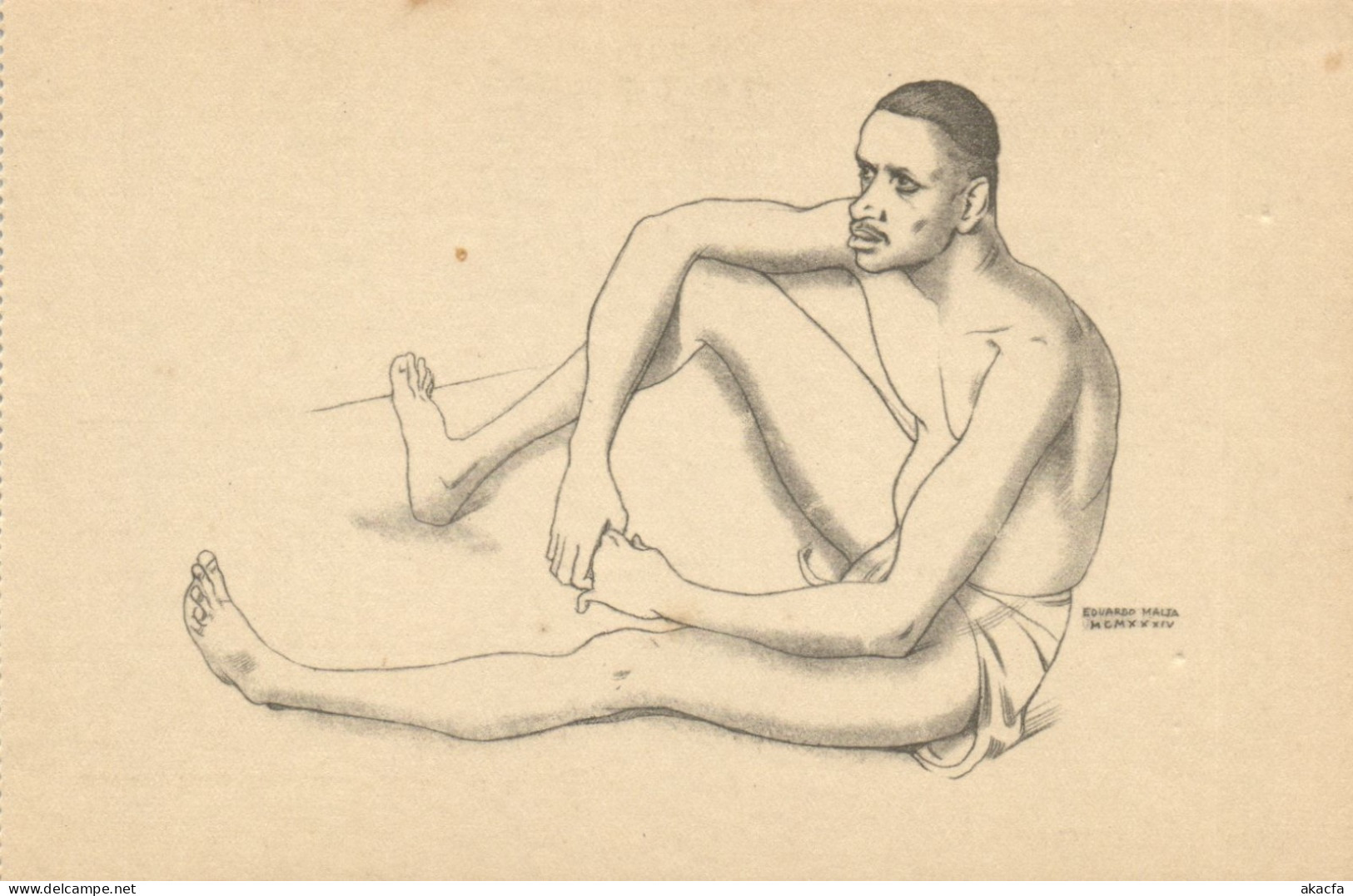 PC AFRICA GUINEA PORTUGUESE GUINEA CHADI DANSEUR BIJAGOZ VINTAGE PC (b63974)