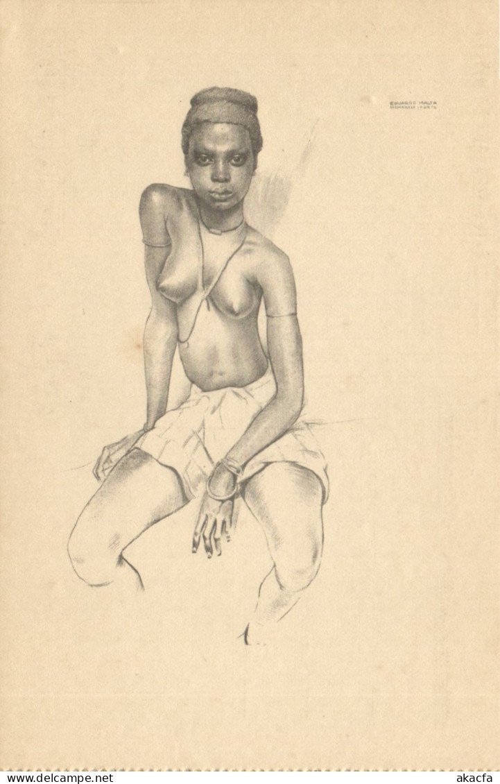 PC AFRICA GUINEA PORTUGUESE GUINEA IGNEZ DANSEUSE BIJAGOZ VINTAGE PC (b63977)