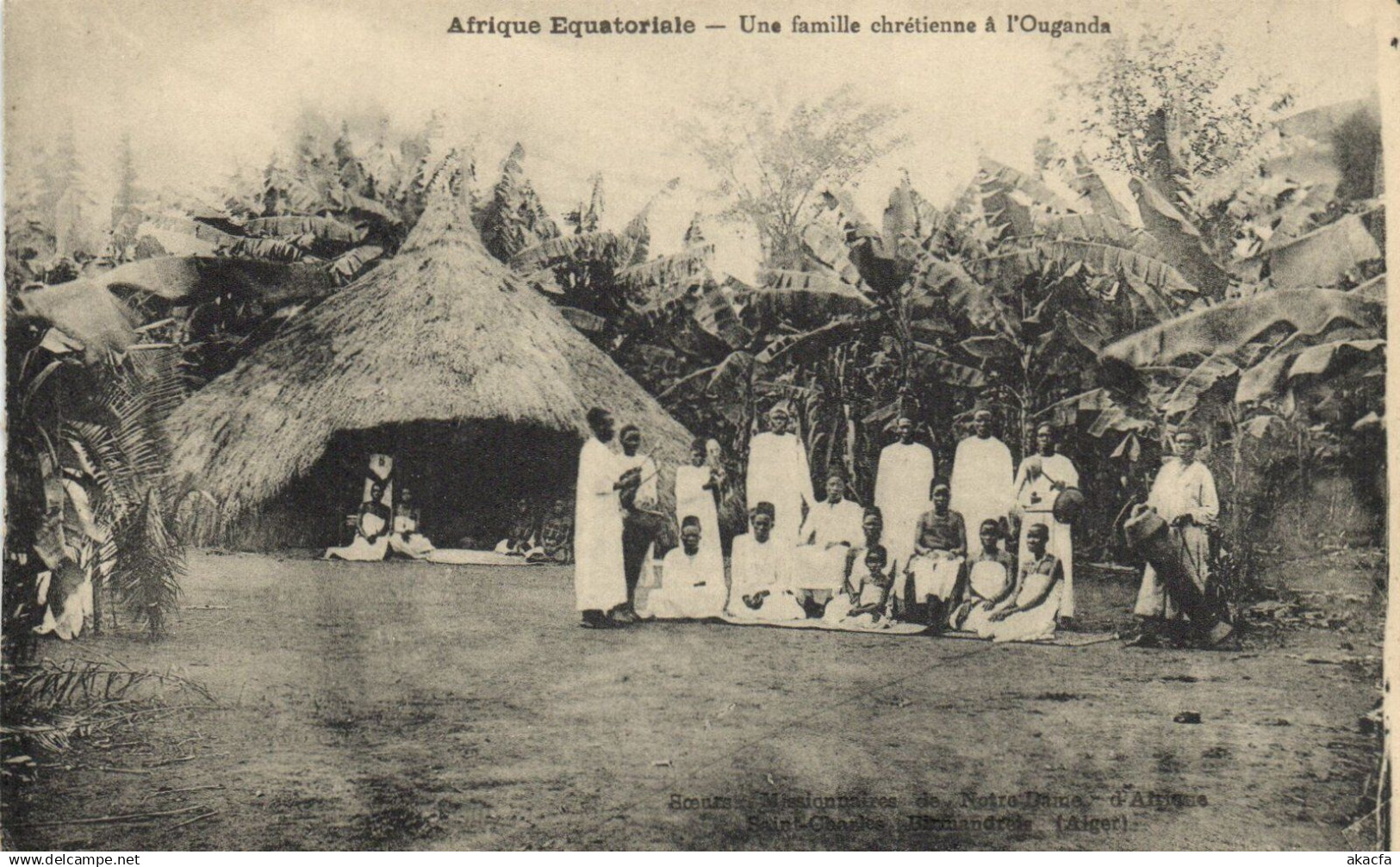 PC AFRICA OUGANDA FAMILLE CHRÉTIENNE FRENCH EQUATORIAL AFRICA (a51535)