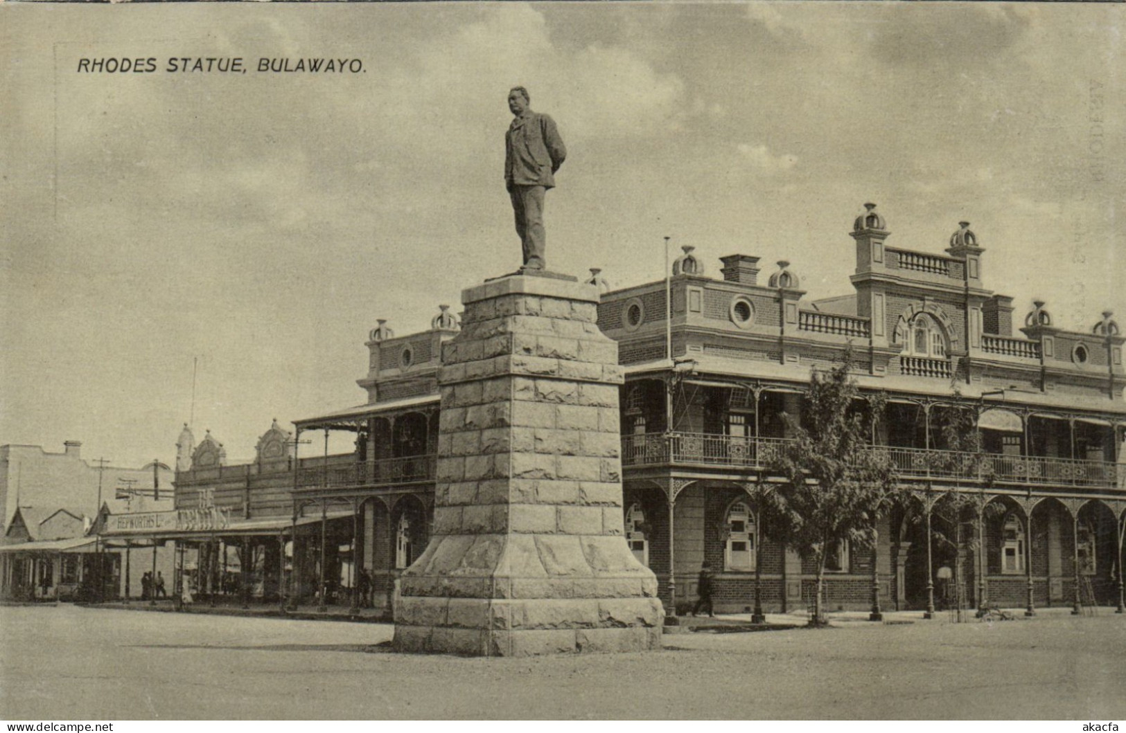 PC AFRICA ZIMBABWE BULAWAYO RHODES STATUE VINTAGE PC (b64337)
