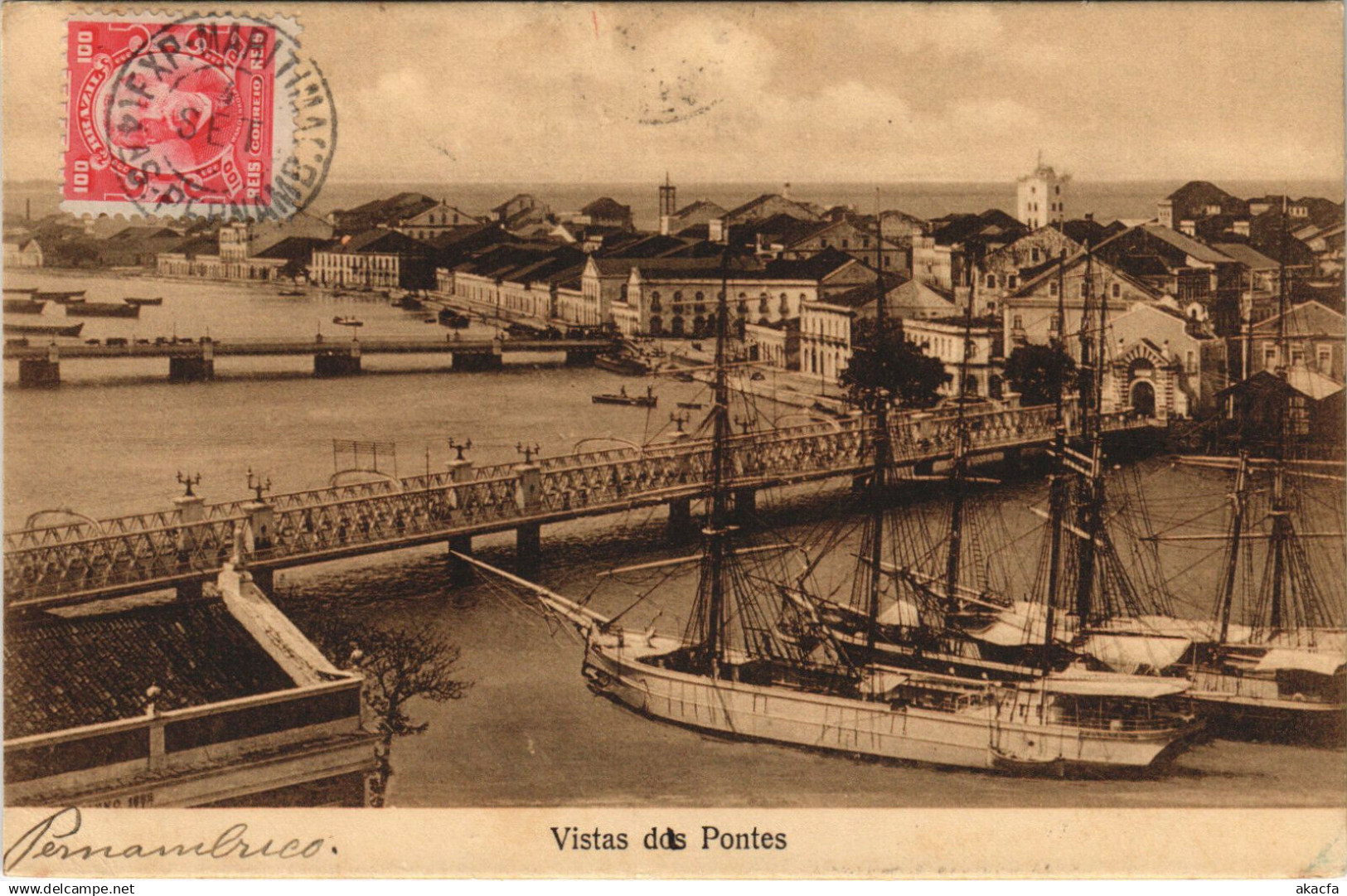 PC BRAZIL, VISTAS DAS PONTES, VINTAGE POSTCARD (B36424)